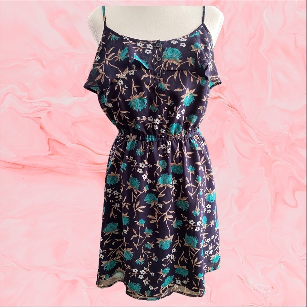 Loft Spaghetti Strap Mini Size 0 Summer Spring Flower Power Boho Feminine